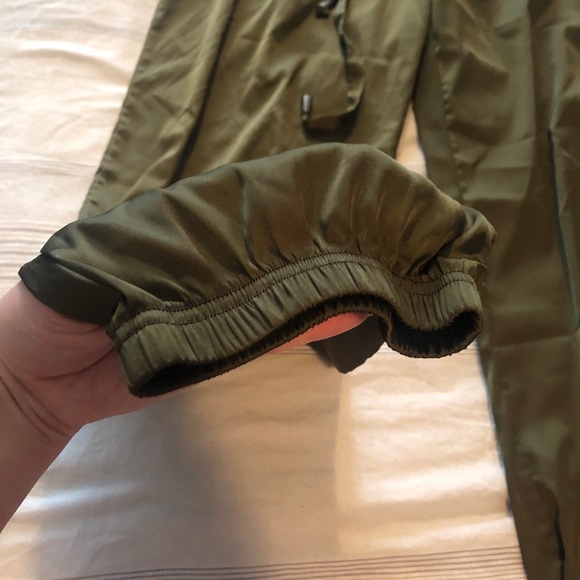 Olive Satin Jogger - Picture 2 of 3